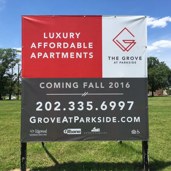 Vinyl Banner Overlay On Site Signsignarama Silver Springgrove At Parkside