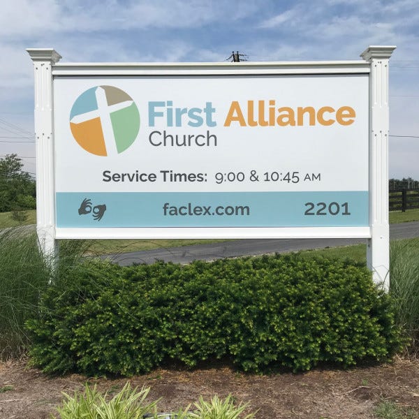 First Alliance Church Post & Panel Sign