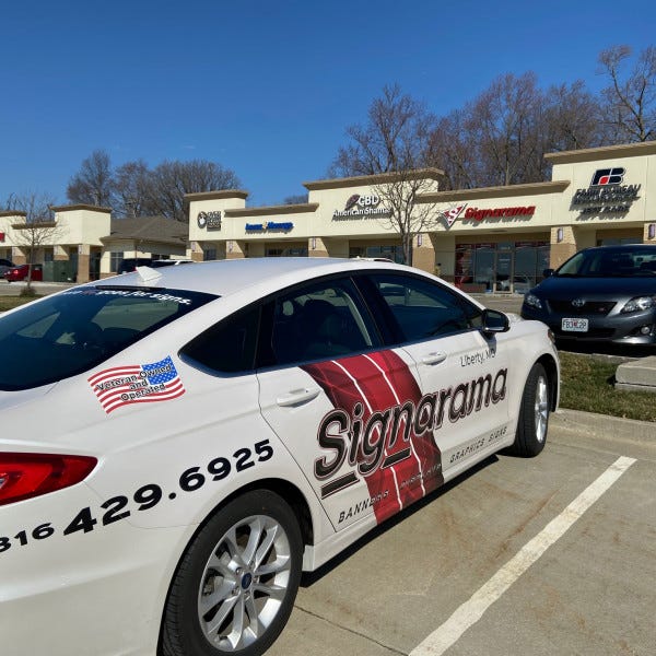 Signarama Liberty Mo Kansas City Lisas White Car With Graphics