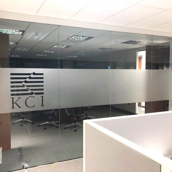 window graphics with logo