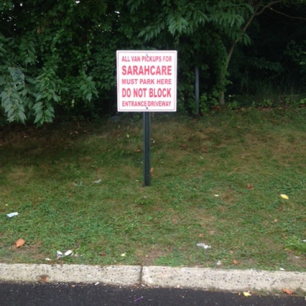 Parking Sign - Sarah Care
