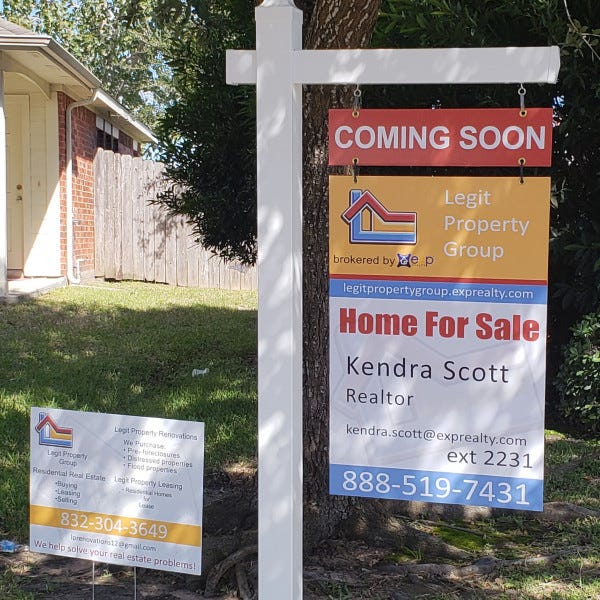 Real Estate Signs At Legit Property - Cypress, TX