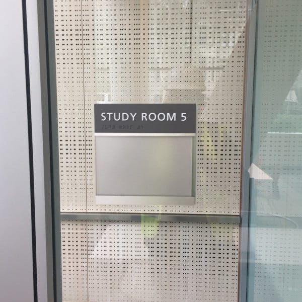 Ada Study Rm 5 Sign W Windowsignarama Silver Springwest End Public Library