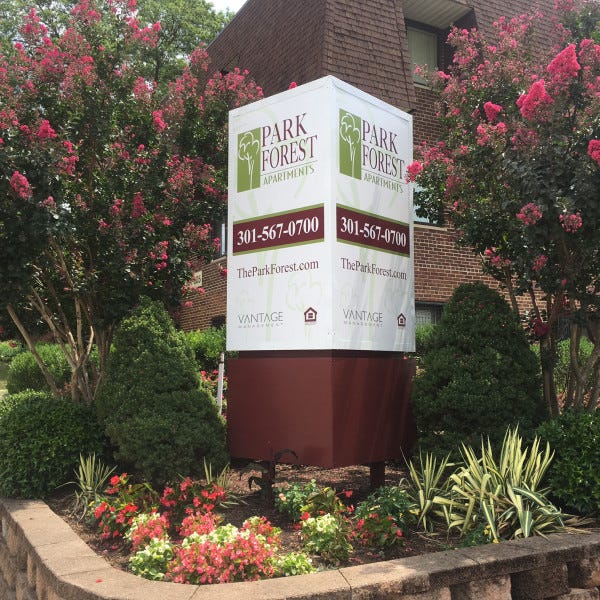 Aluminum Monument Sign Refurbishsignarama Silver Springpark Forest Apartments