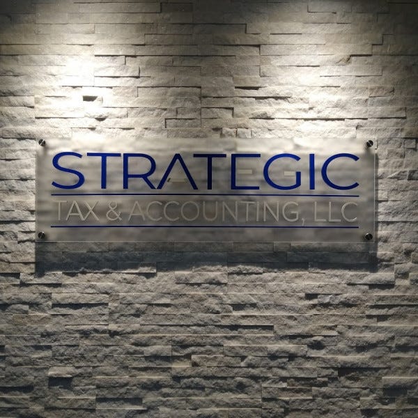 Lobby Sign-Strategic Tax & Accounting