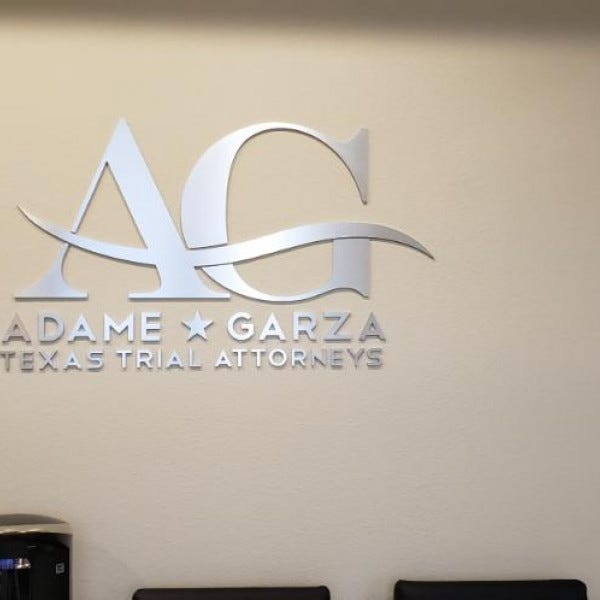 Reception Sign At Adame Garza Law - Cypress, TX