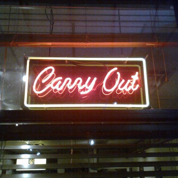 Carry Out Neon Sign
