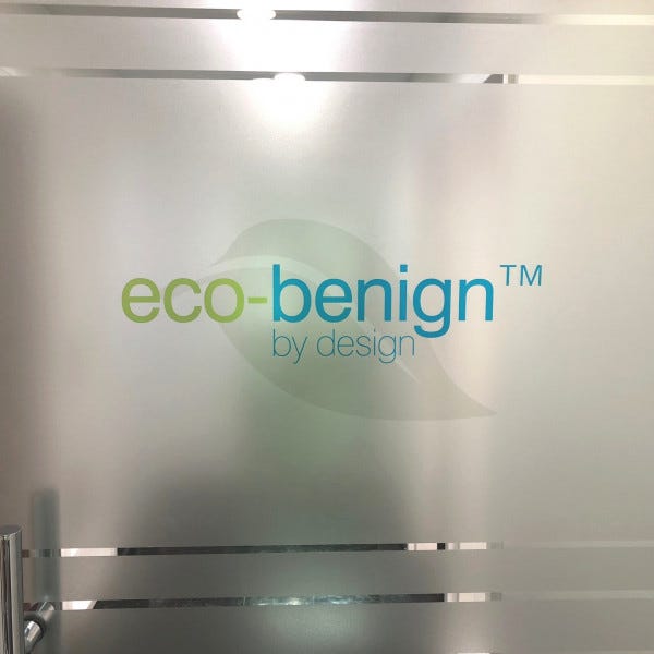 window frosting with color logo