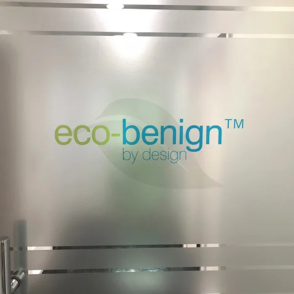 window frosting with color logo