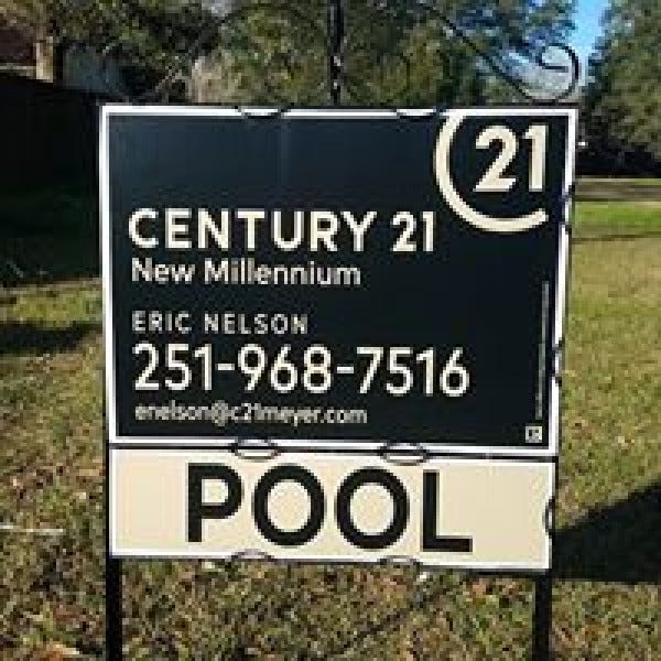 Metal Real Estate Sign With Decorative Top