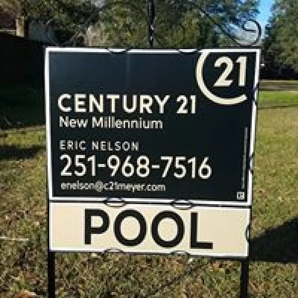 Metal Real Estate Sign With Decorative Top