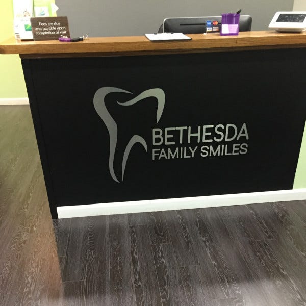 Custom Logo Desk Signsignarama Silver Springbethesda Family Smiles