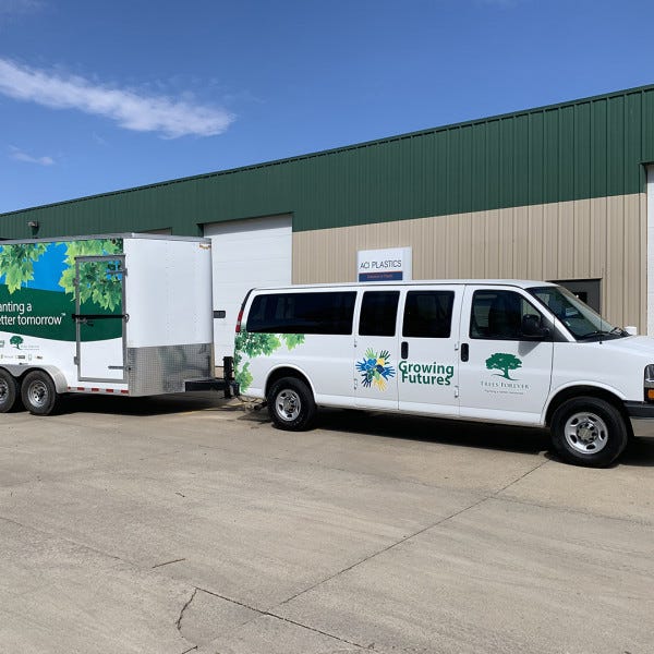 Ankeny Wright Outdoor Solutions Earth Day Van