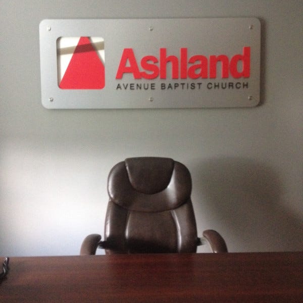 Ashland Ave. Baptist Standoff Sign