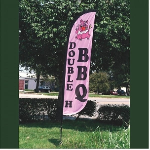 Double H Feather Banner
