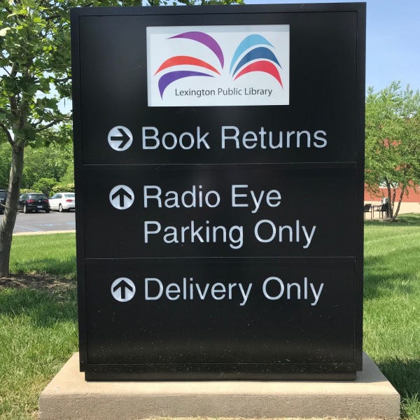 Lexington Public Library Illuminated Pylon Sign