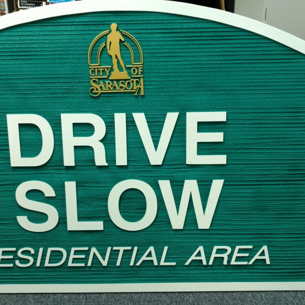 Routed, Sandblasted HDU Sign