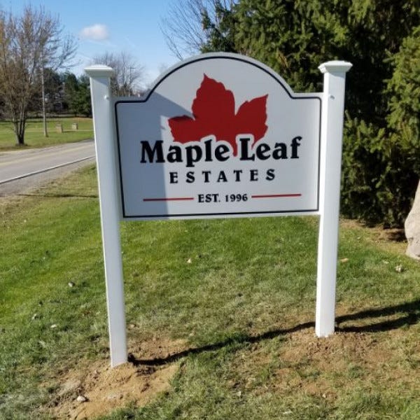 Maple Leaf Estate Post And Panel Sign - Flint, MI