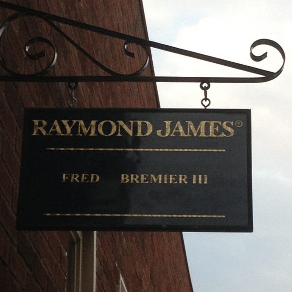 Hanging Sign on Bracket - Raymond James