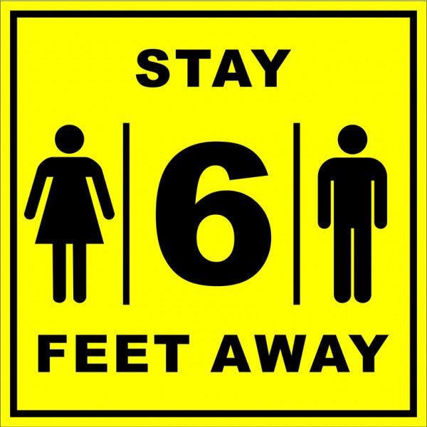 Social Distancing Easel Sign
