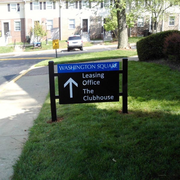 Directional Post And Panelsignarama Silver Springwashington Square Leasing Entry Sign