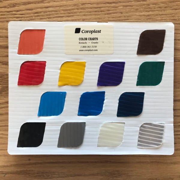Coroplast Color Chart