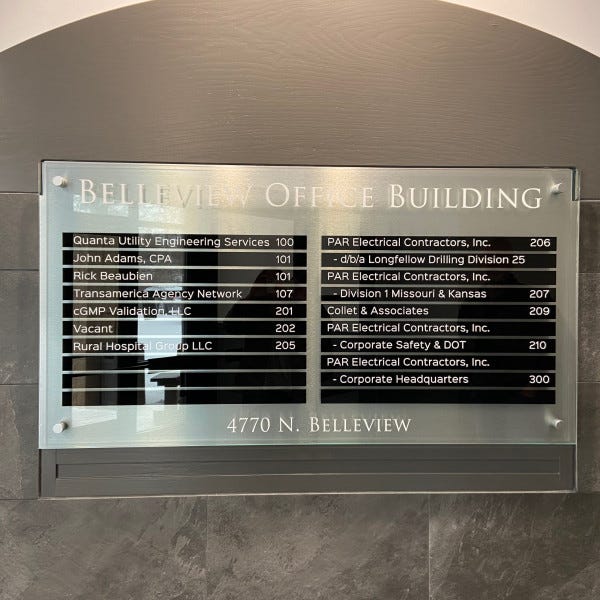 indoor directory sign for office