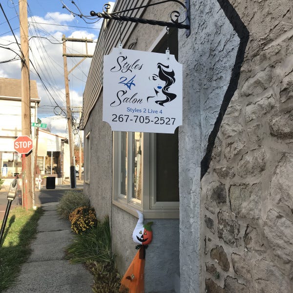 Hanging Sign on Bracket - Styles 24 Salon
