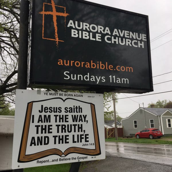 Ankeny Aurora Avenue Bible Church Sign