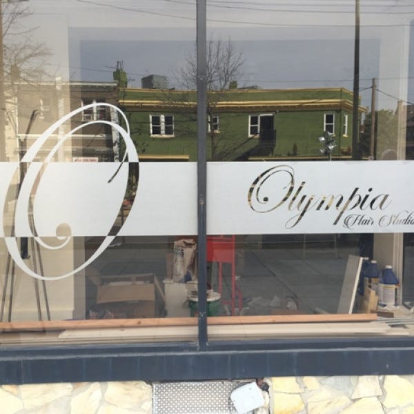 Frosted Window Vinylolympia Hair Studiosignarama Silver Springsmall