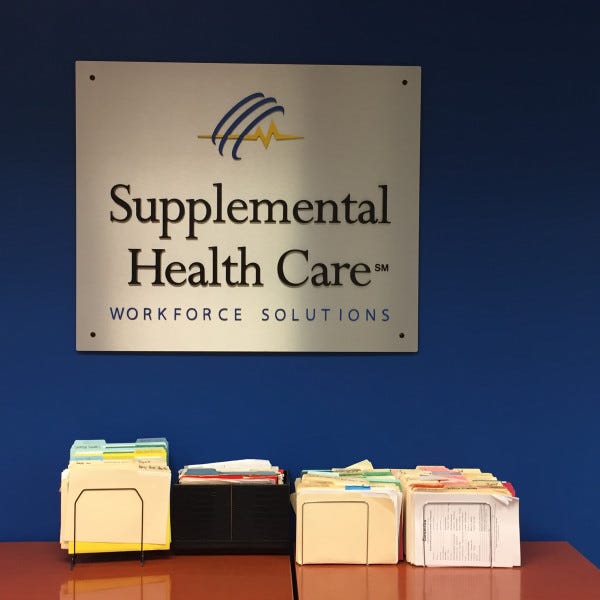 Interior Aluminum Sign with Standoffs - Supplemental Health Care