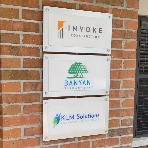Combo ACM PVC Signs W/ Standoffs