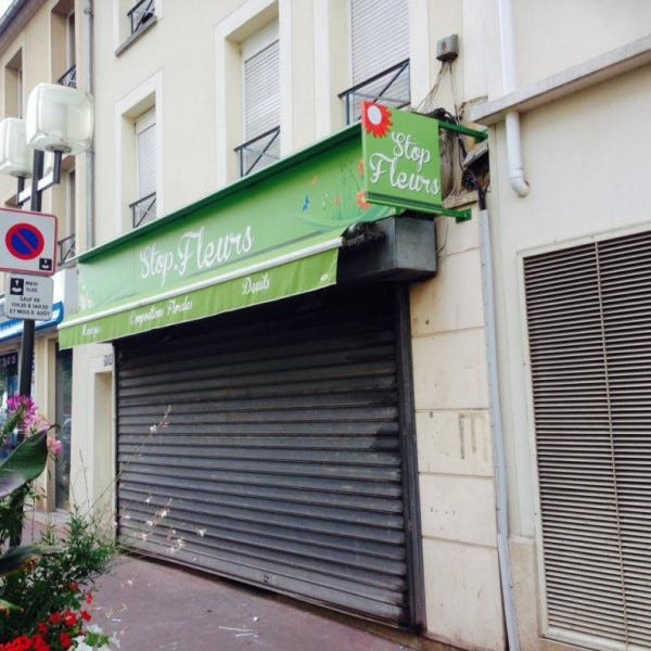 Enseigne drapeau avec décoration recto verso Enseigne principale avec décoration imprimée- MONTROUGE