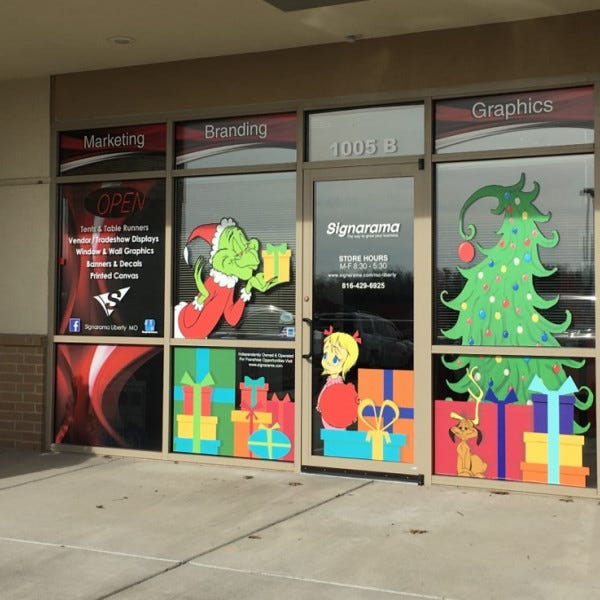Signarama Liberty Mo Kansas City Xmas Window Graphics Near Me