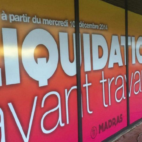 madras, vetement, vitrine, liquidation, impression, vinyle, adhésif, numérique, pose, travaux, totale- LE SEQUESTRE