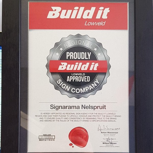 Proudly Build It Lowveld Approved