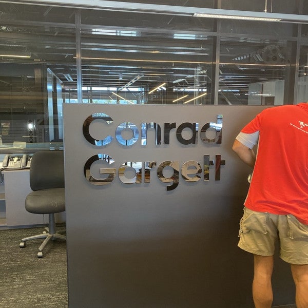 Conrad Gargett - Black Acrylic Lettering - reception signage