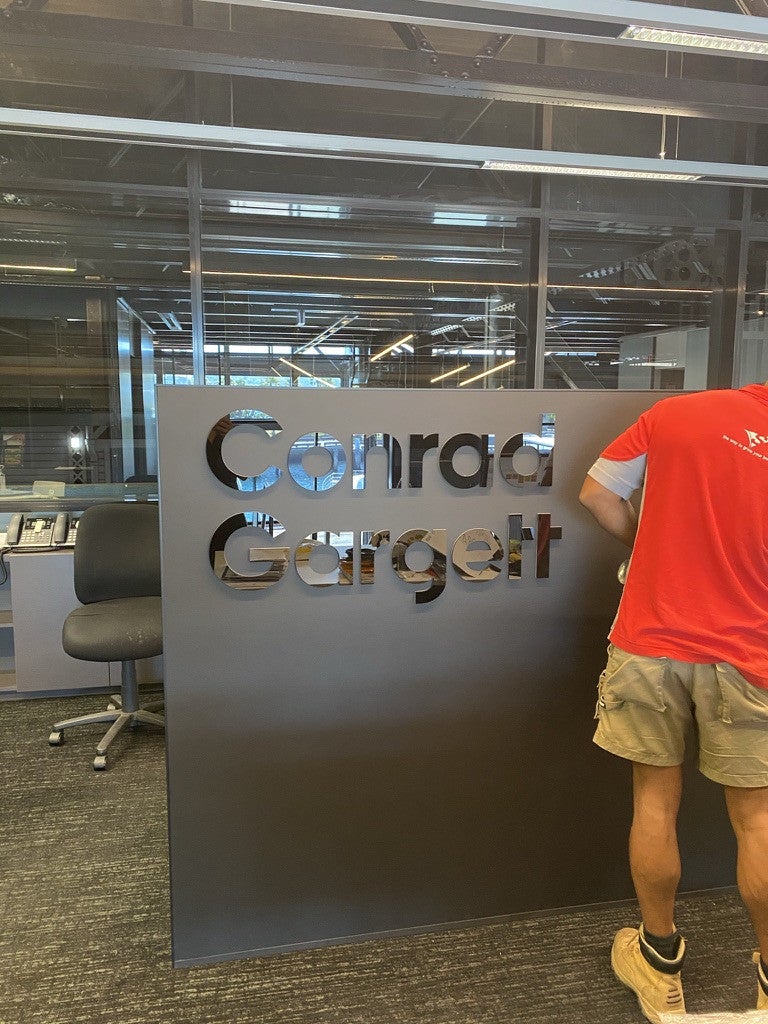 Conrad Gargett - Black Acrylic Lettering - reception signage