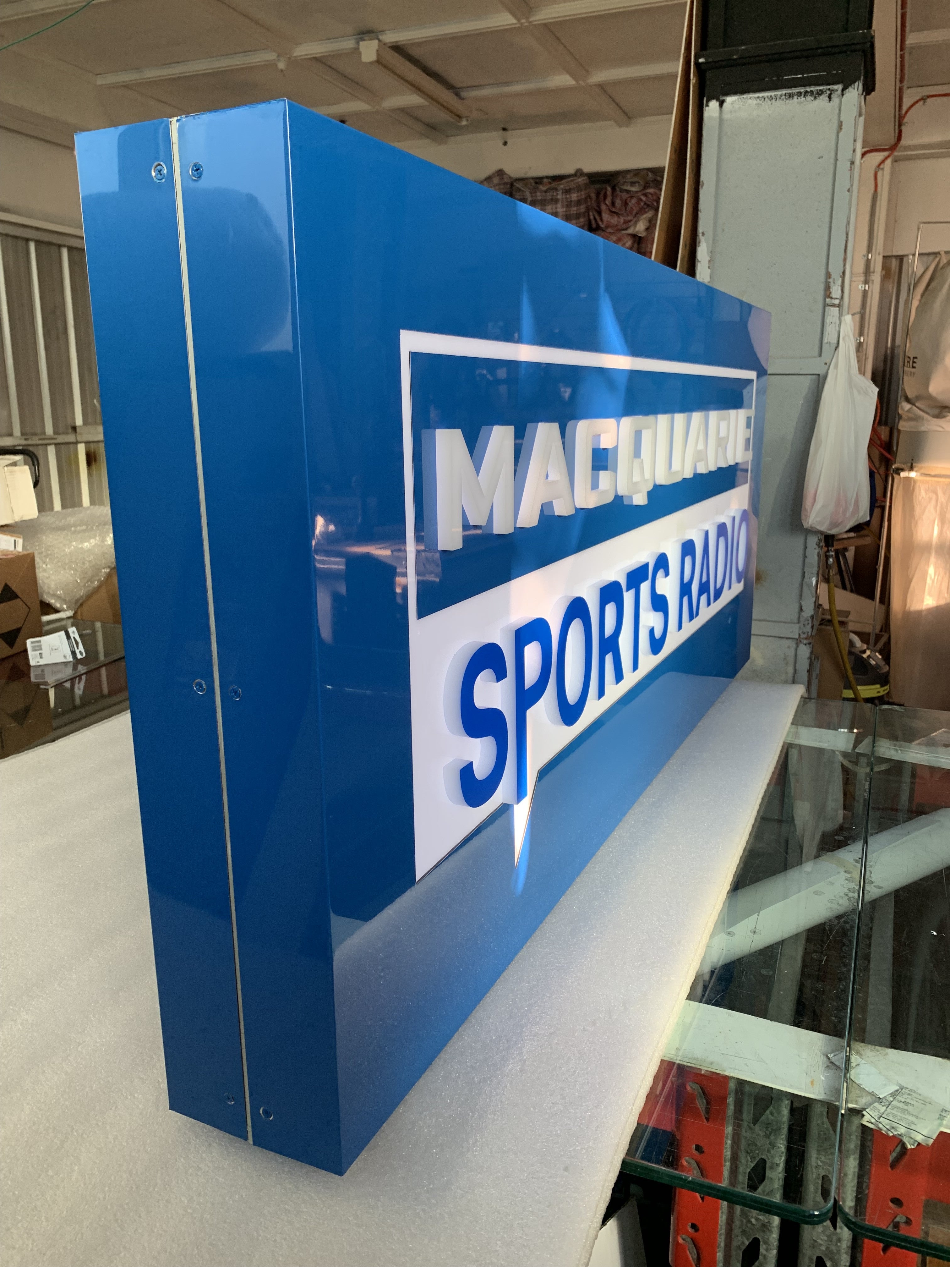Macquarie Sports Radio - Custom Lightbox with 3d Lettering 2