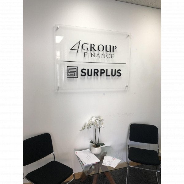 Reception Sign & Window Lettering / 4 Group Finance
