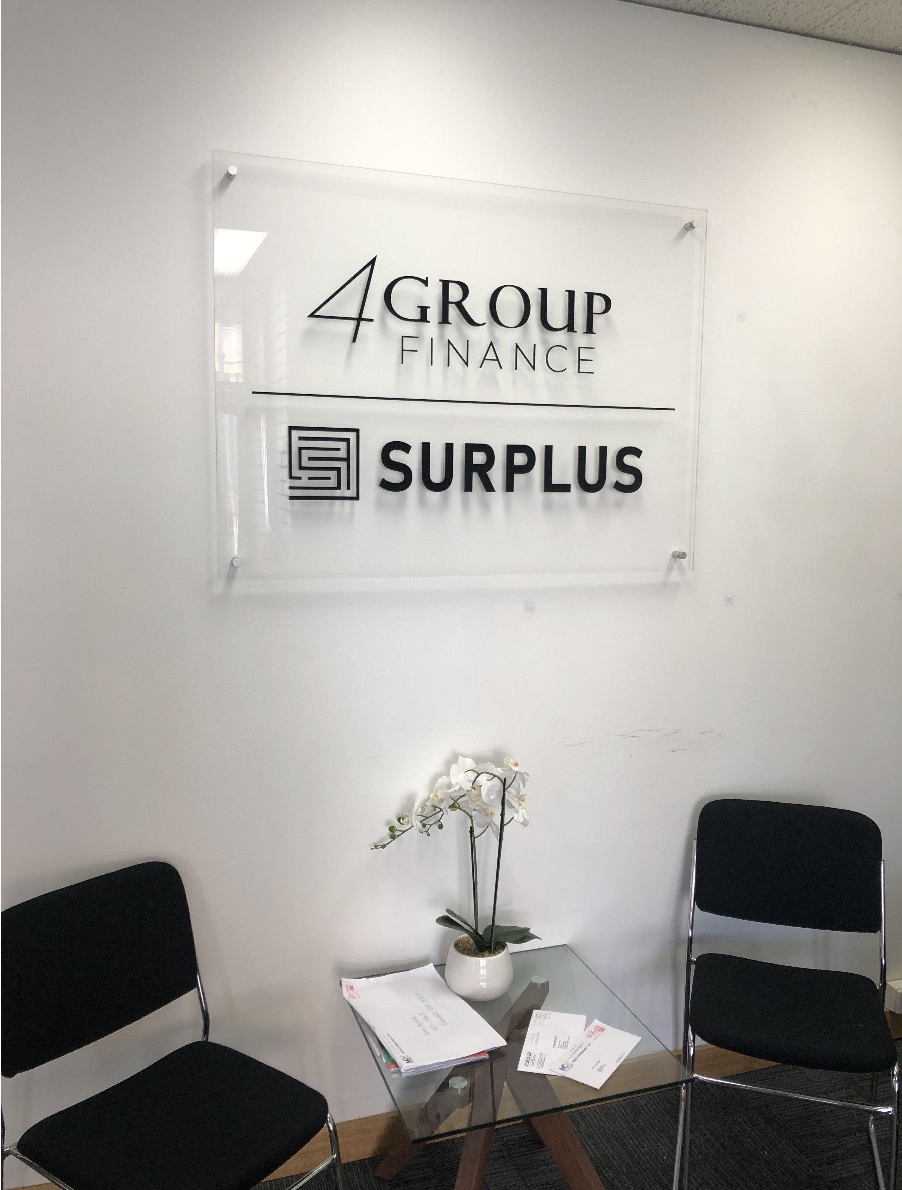 Reception Sign & Window Lettering / 4 Group Finance