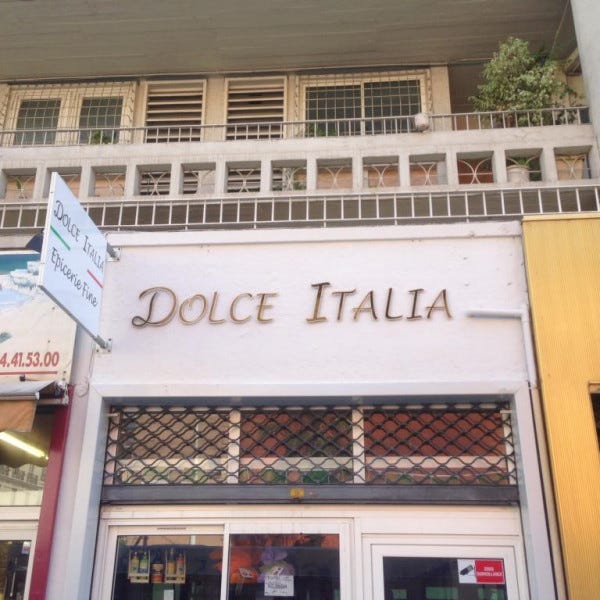 Enseigne lettres découpées & enseigne drapeau , DOLCE ITALIA - TOULON - VAR- TOULON