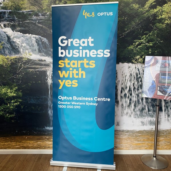 Pull up banner- By Signarama- Penrith- For Optus