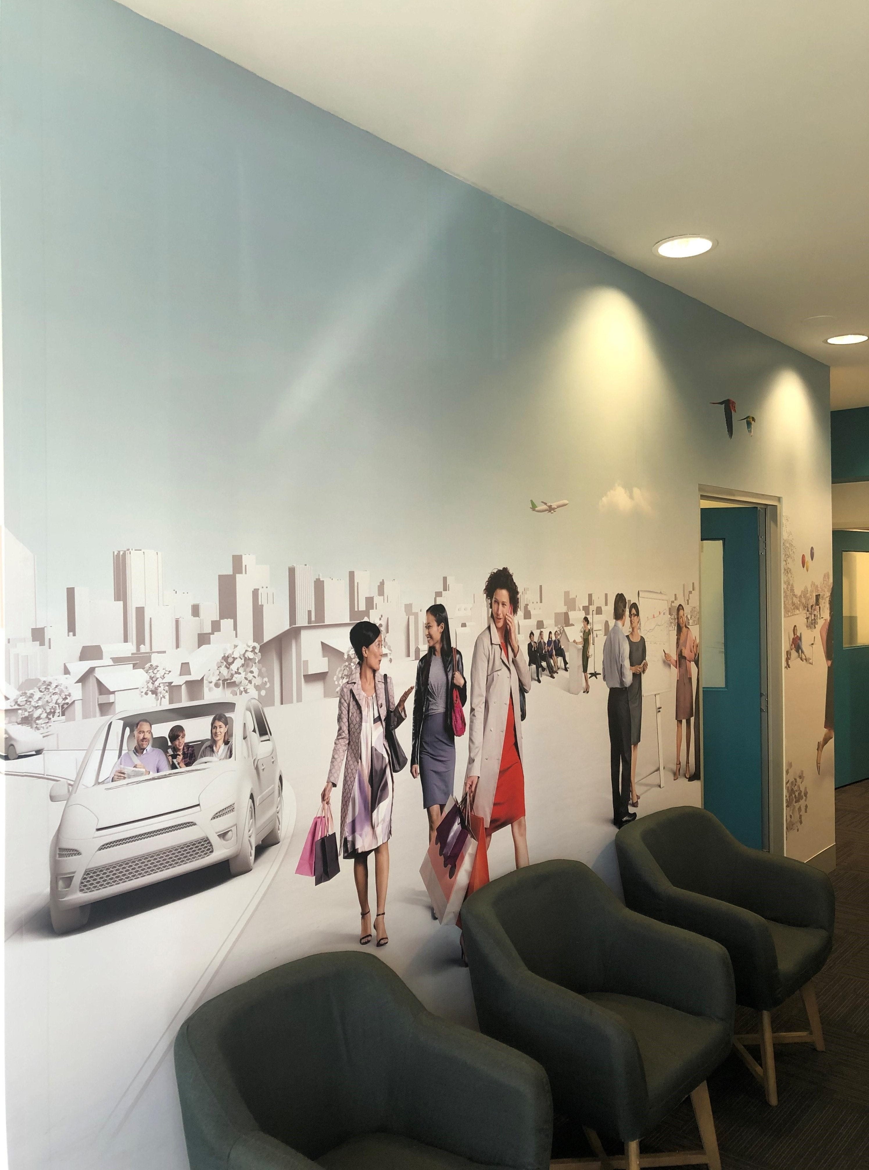 Wall Graphics & Reception Sign - Ace Audiology.