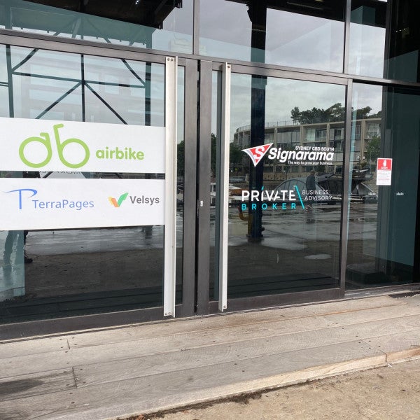 Private broker Vinyl decals on glass Signarama Sydney CBD South