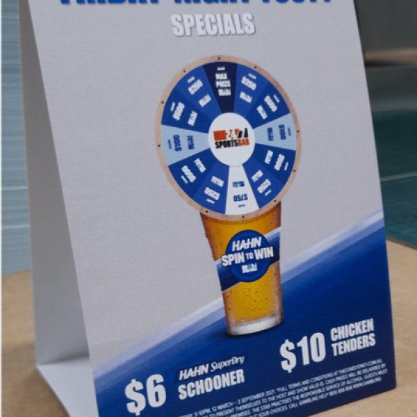 A6 Table Tents - Digital Prints - Signarama Sydney CBD South