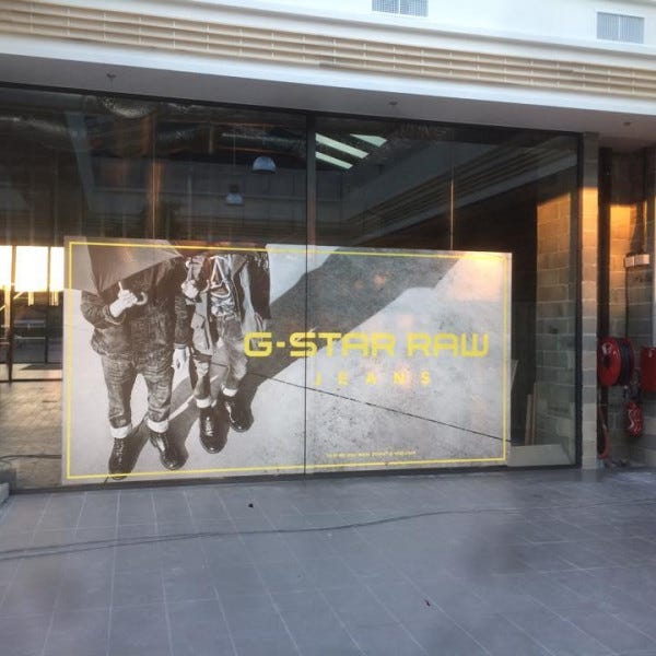 vitrine, g-star, albi, impression, adhésif- ALBI