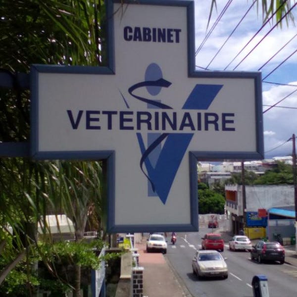 Stickage enseigne croix vétérinaire par Signarama La Réunion- MONT VERT