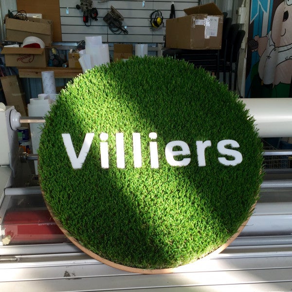 Villiers Street Canteen fake grass and acrylic lettering - Signarama Sydney CBD South