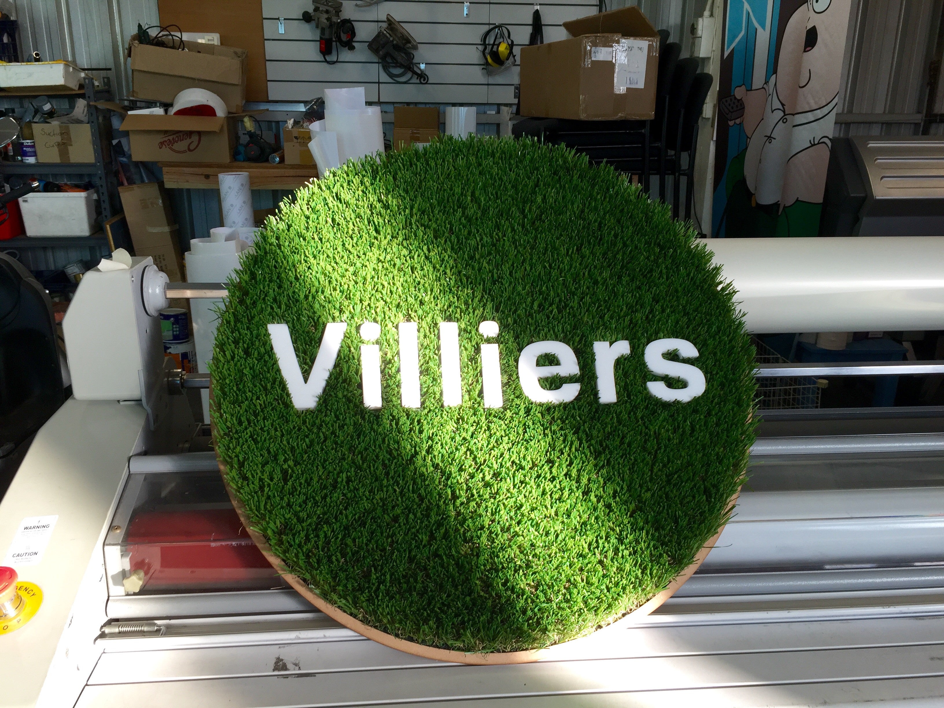 Villiers Street Canteen fake grass and acrylic lettering - Signarama Sydney CBD South